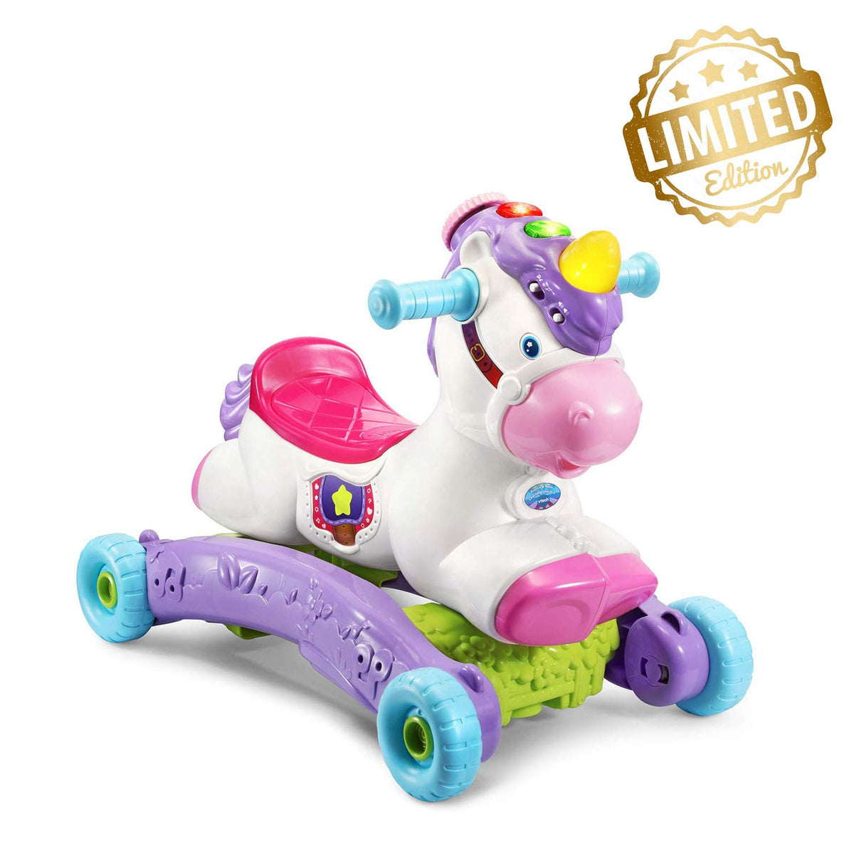 VTech Prance & Rock Learning Unicorn premium edition toy with interactive play and imaginative learning.