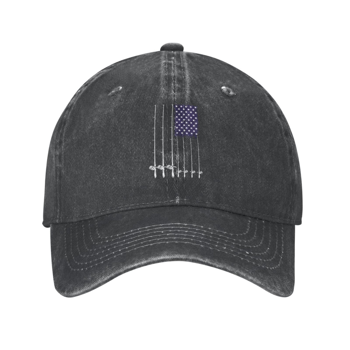VunKo American US flag cap front view with vintage style and breathable comfort.