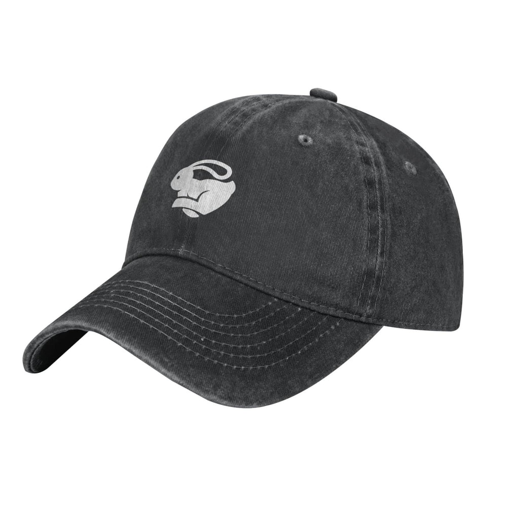 VunKo denim cap side view shows adjustable, secure fit.