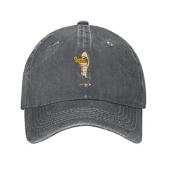 VunKo Frog Shark cap front view shows vintage denim and versatile streetwear appeal