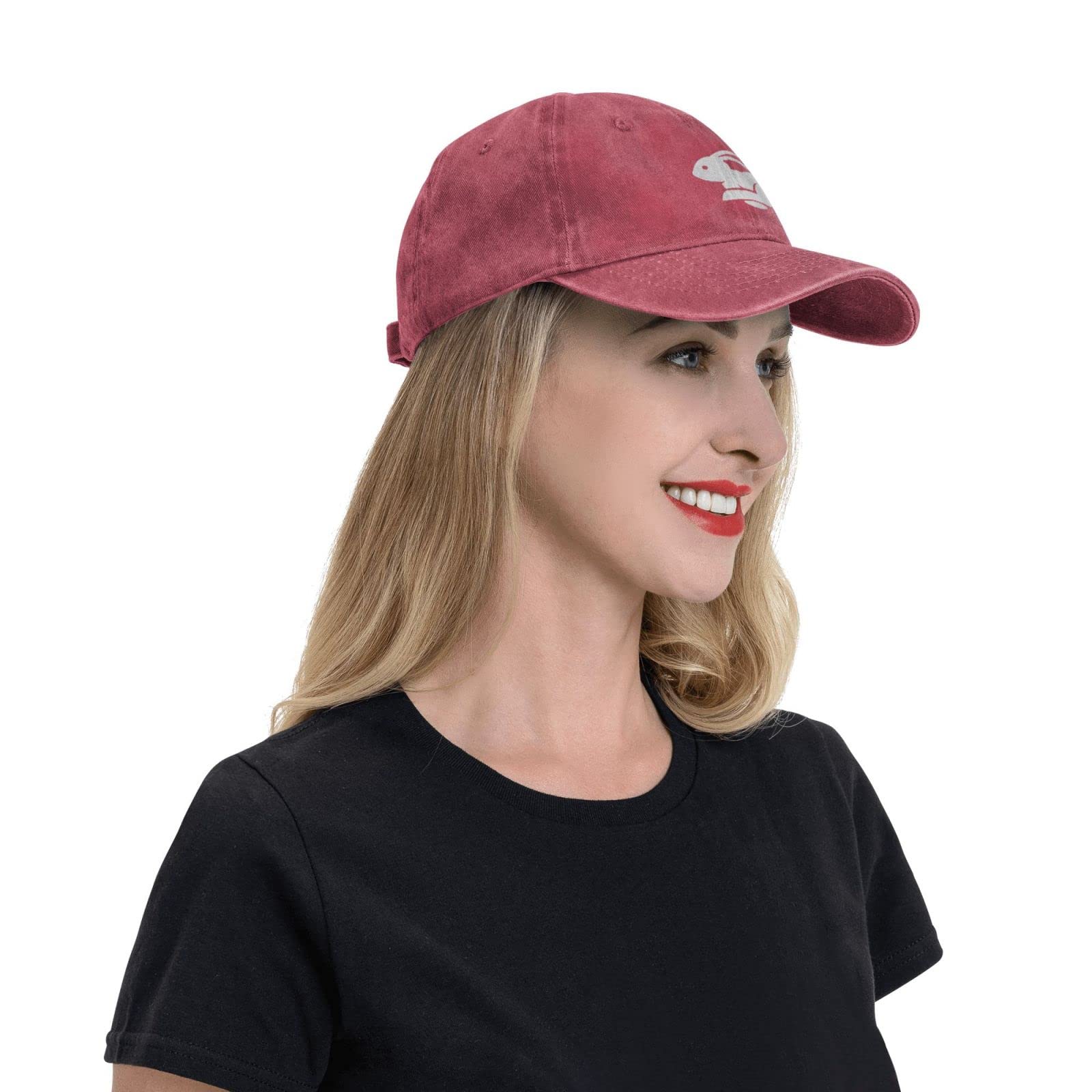 VunKo vintage distressed denim hat with printed pattern adds subtle flair