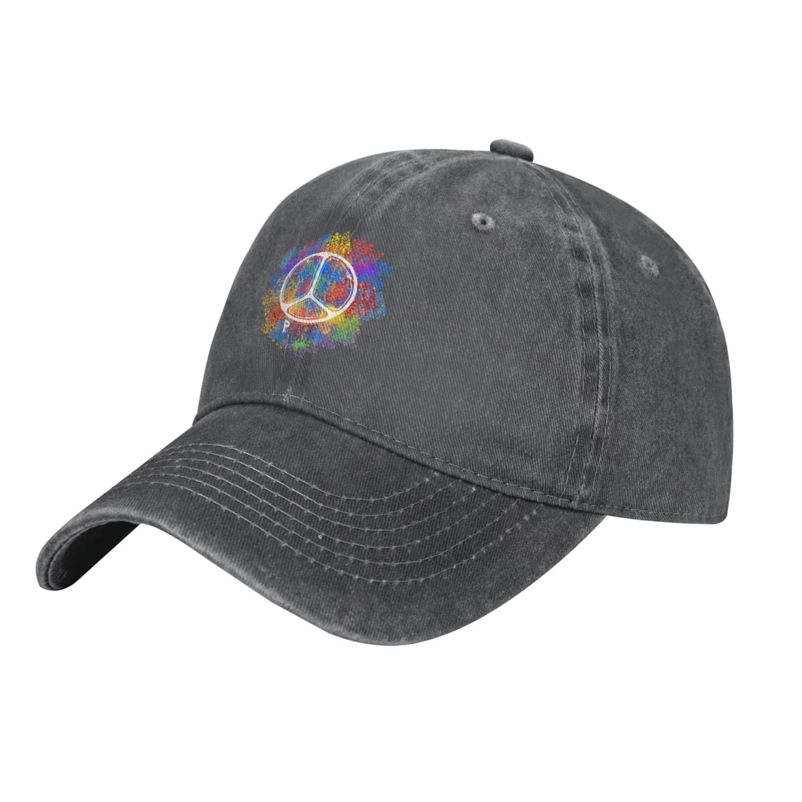 Close-up of washed denim texture on the VunKo cap for a vintage look.
