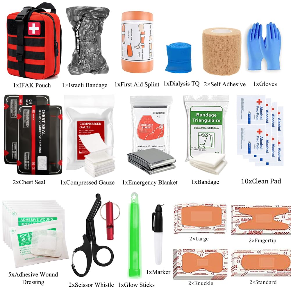 Vviitop IFAK Israeli bandages laid out for bleeding control