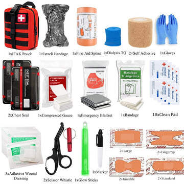 Vviitop IFAK Israeli bandages laid out for bleeding control