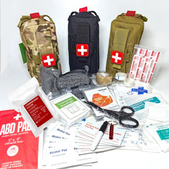 Vviitop trauma kit contents showing tactical bandage and gauze for rapid response.