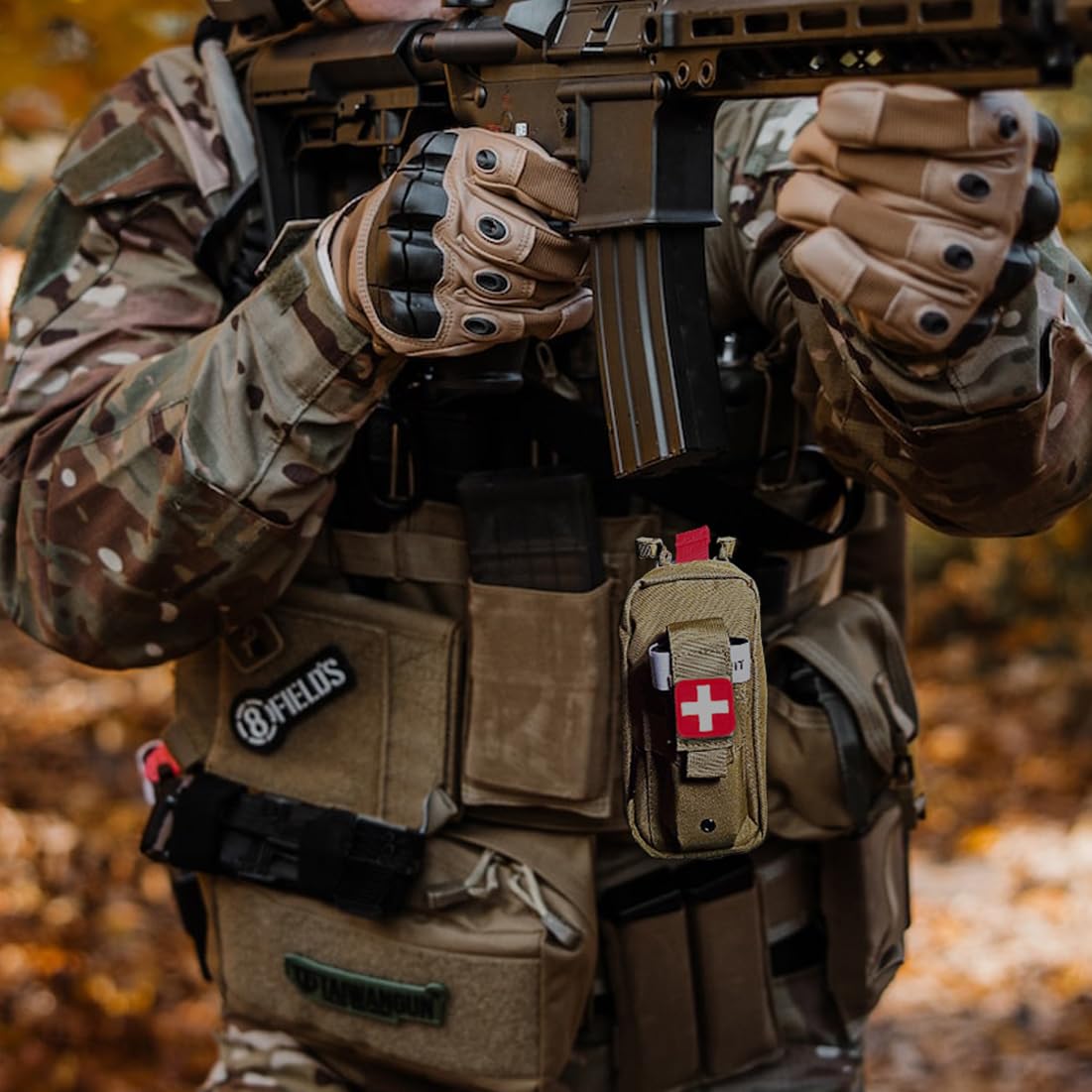 Vviitop trauma pack MOLLE compatibility for belt or vest attachment.