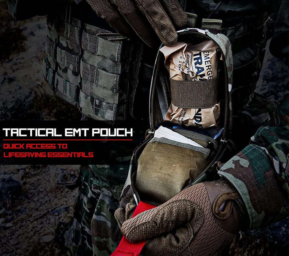 Vviitop Tourniquet Holder MOLLE system demonstrates secure pack attachment for camping.