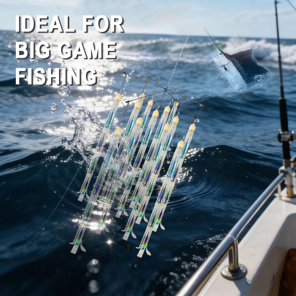 156 holographic fish strips reflecting light underwater for visibility