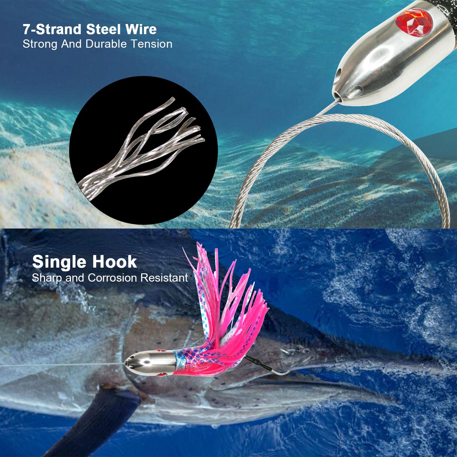 VIKETECH Offshore 400 lb cable minimizes stretch during heavy battles