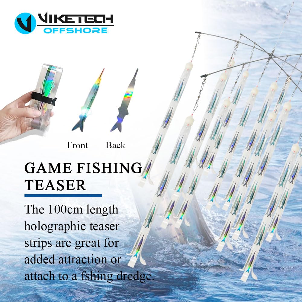 Holographic band shimmering to mimic schooling baitfish