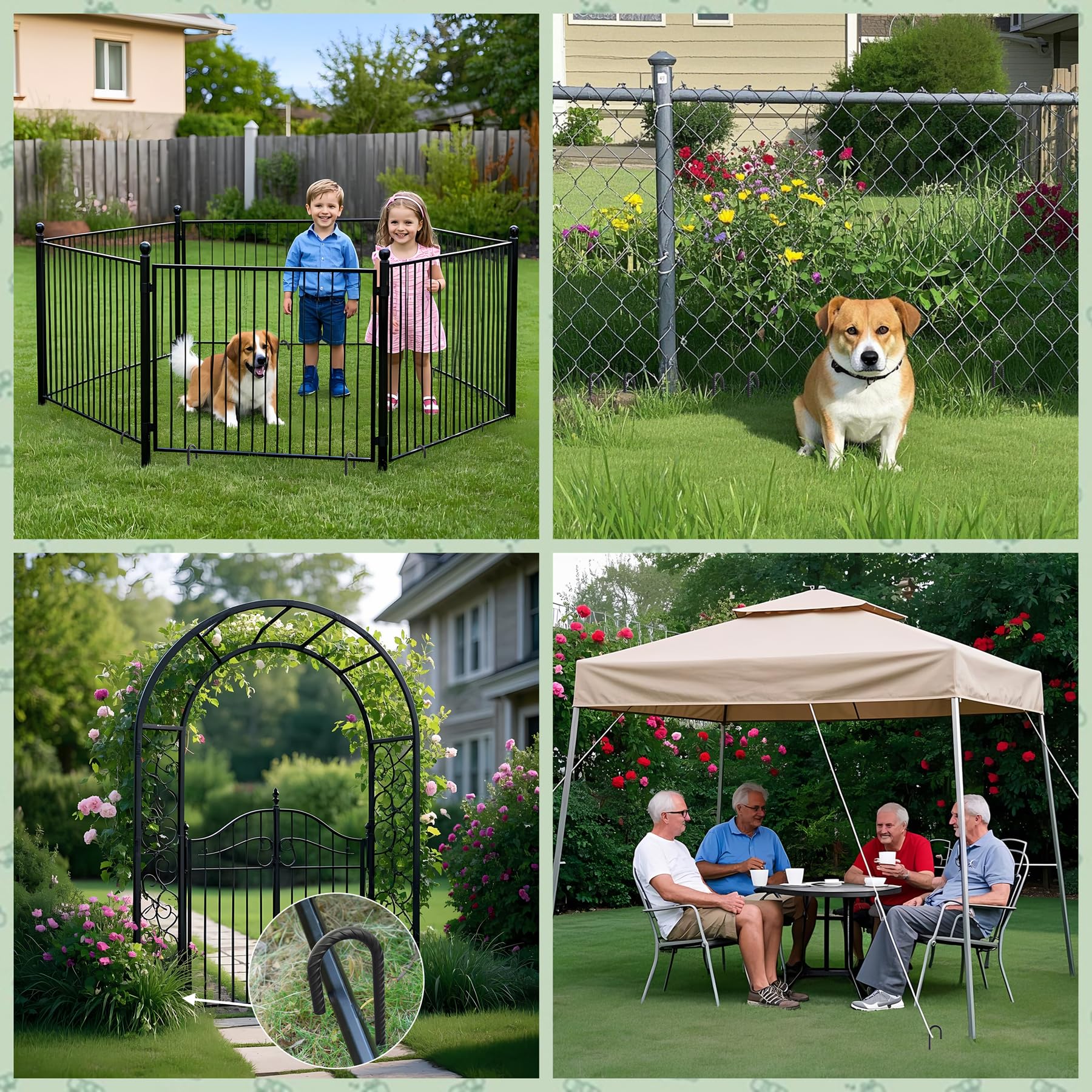 VVOKGO J-hook ground stakes secure tents, gazebos, trampolines and canopies.