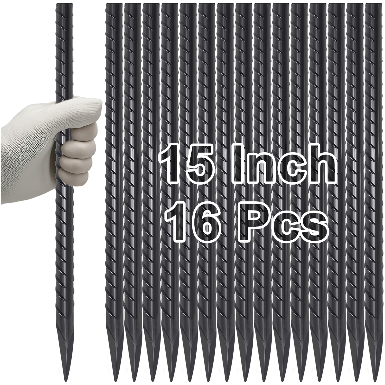 VVOKGO Rebar Stakes 15in bundle ready for sturdy concrete and timber stabilization