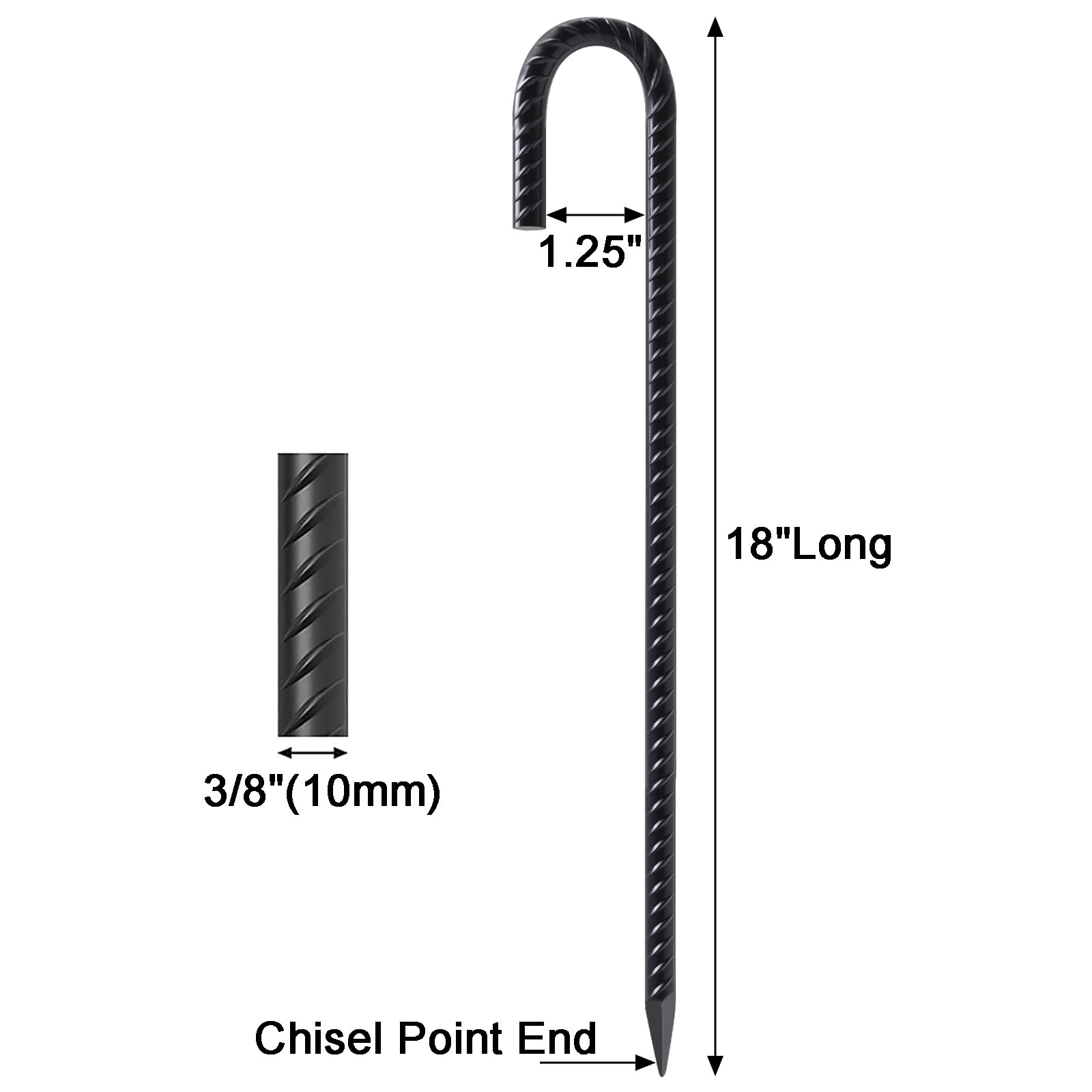 VVOKGO rebar stakes three-eighths-inch diameter metal for heavy-duty use