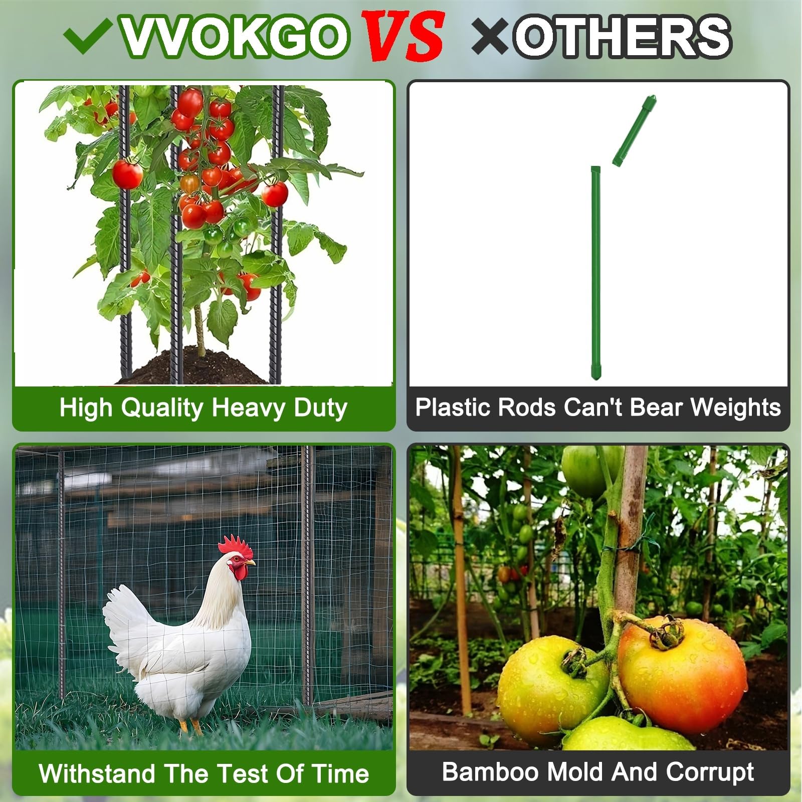 VVOKGO Rebar Stakes made from durable steel for outdoor installations
