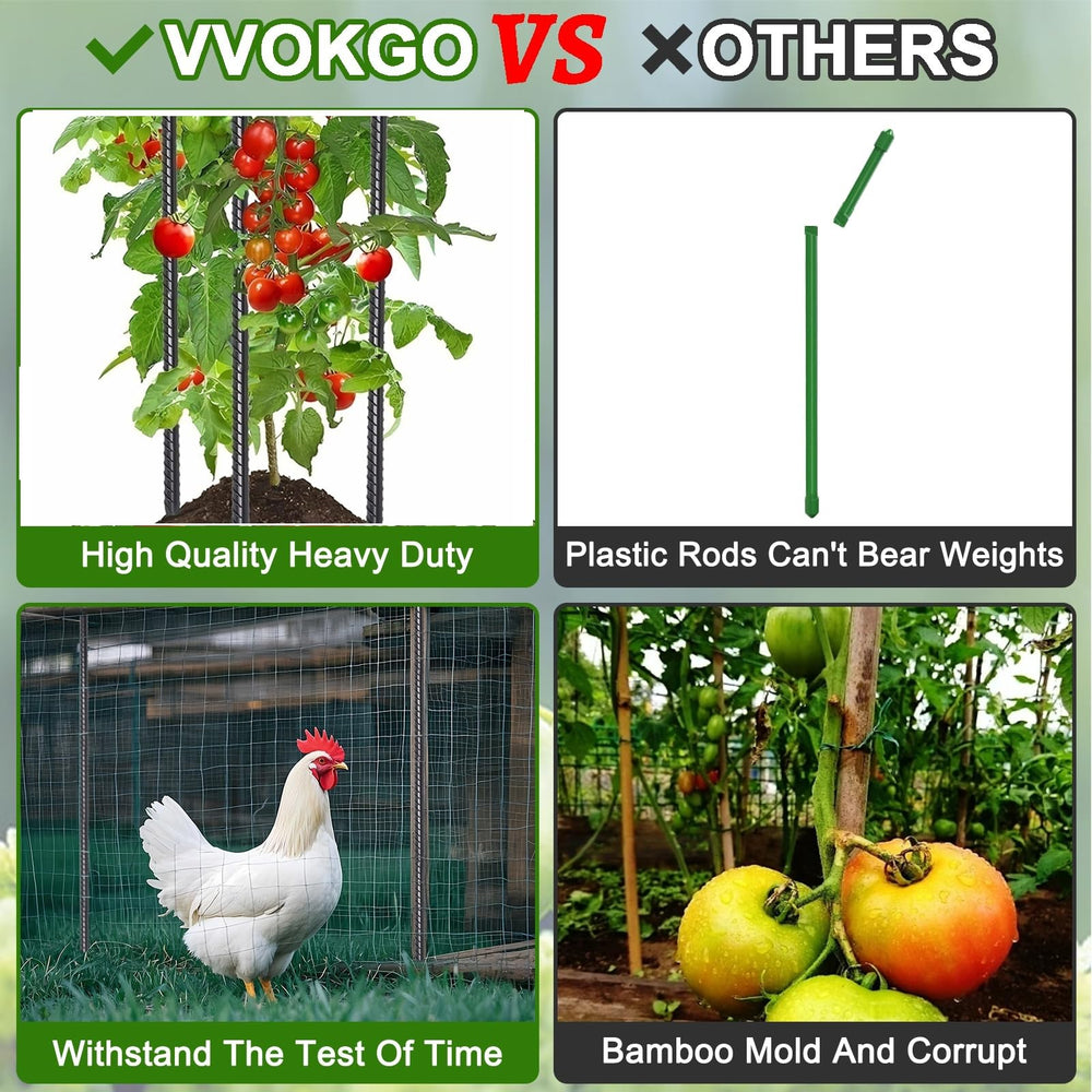 VVOKGO Rebar Stakes made from durable steel for outdoor installations