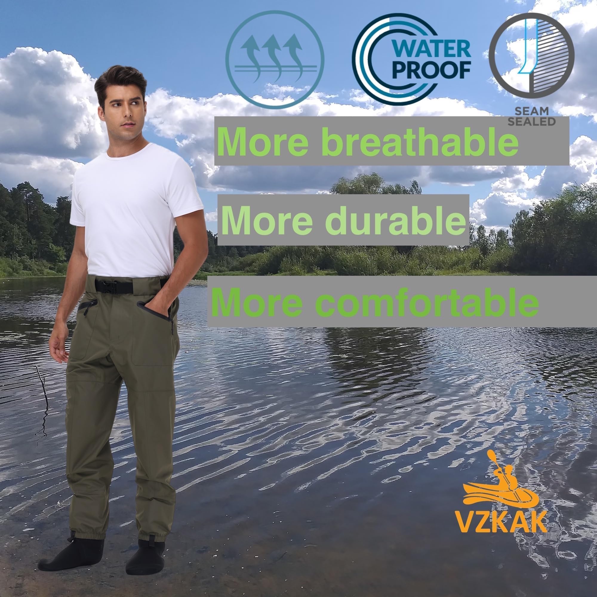 Foldable outdoor shoulder bag included with waders