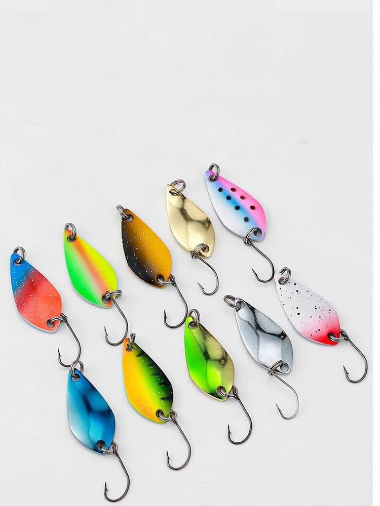 Vzuiwkfmr 10-piece spoon lure kit with varied weights for versatile water depths.