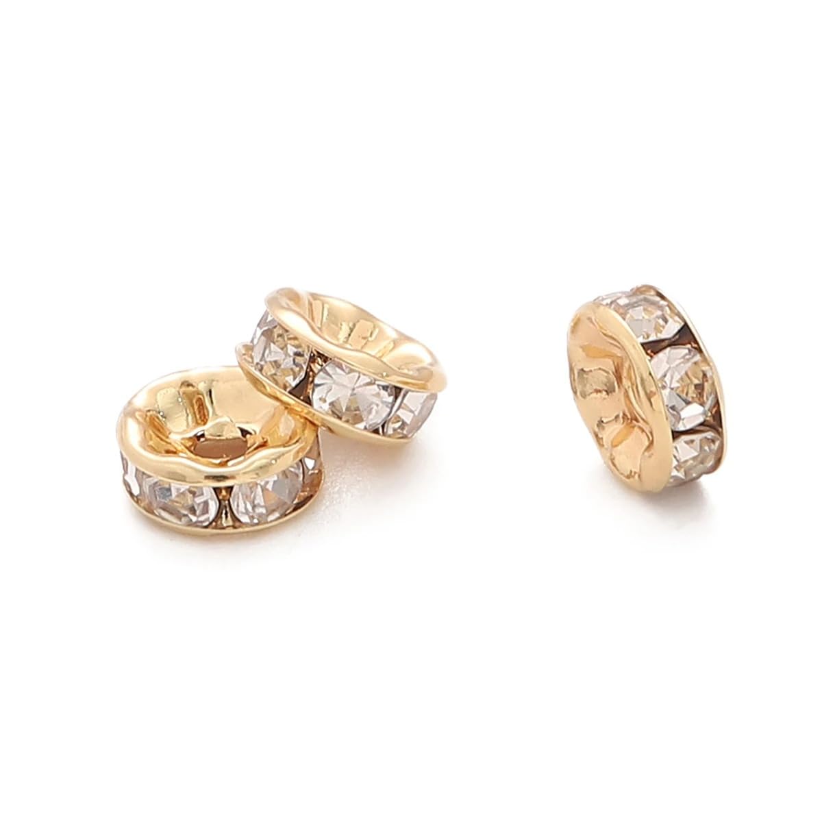 Vzuiwkfmr 6mm crystal bead, gold, durable for repeated use.