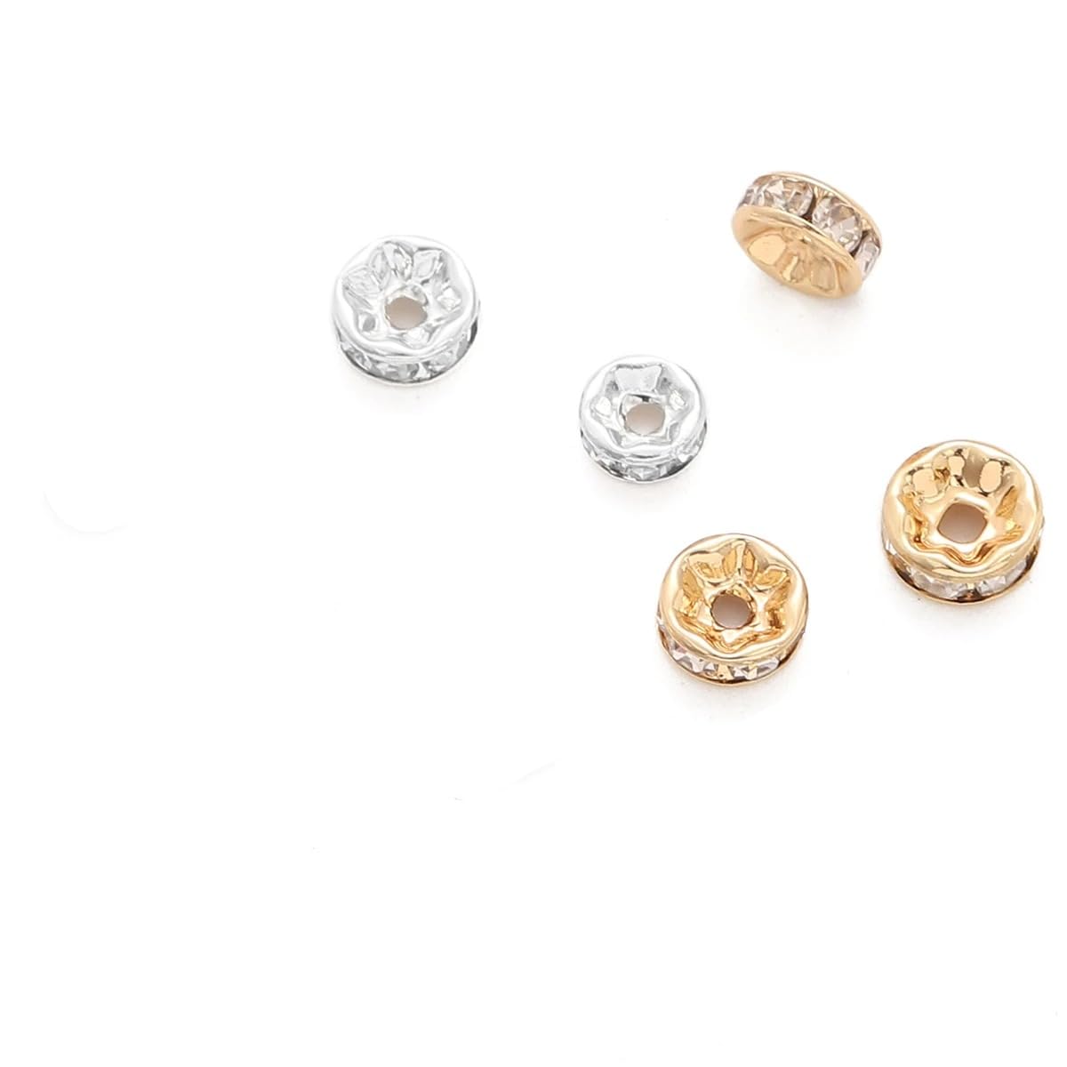 Vzuiwkfmr 6mm crystal bead, silver, durable and easy to thread.