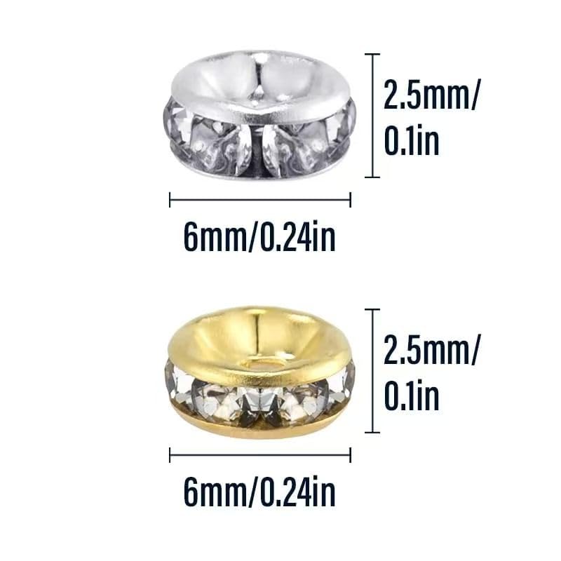 Vzuiwkfmr 6mm crystal rhinestone bead, silver, flat edge boosts visibility.