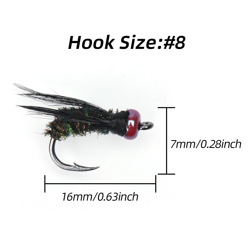 Close-up of Vzuiwkfmr lures showing barbed hooks for secure hookups.