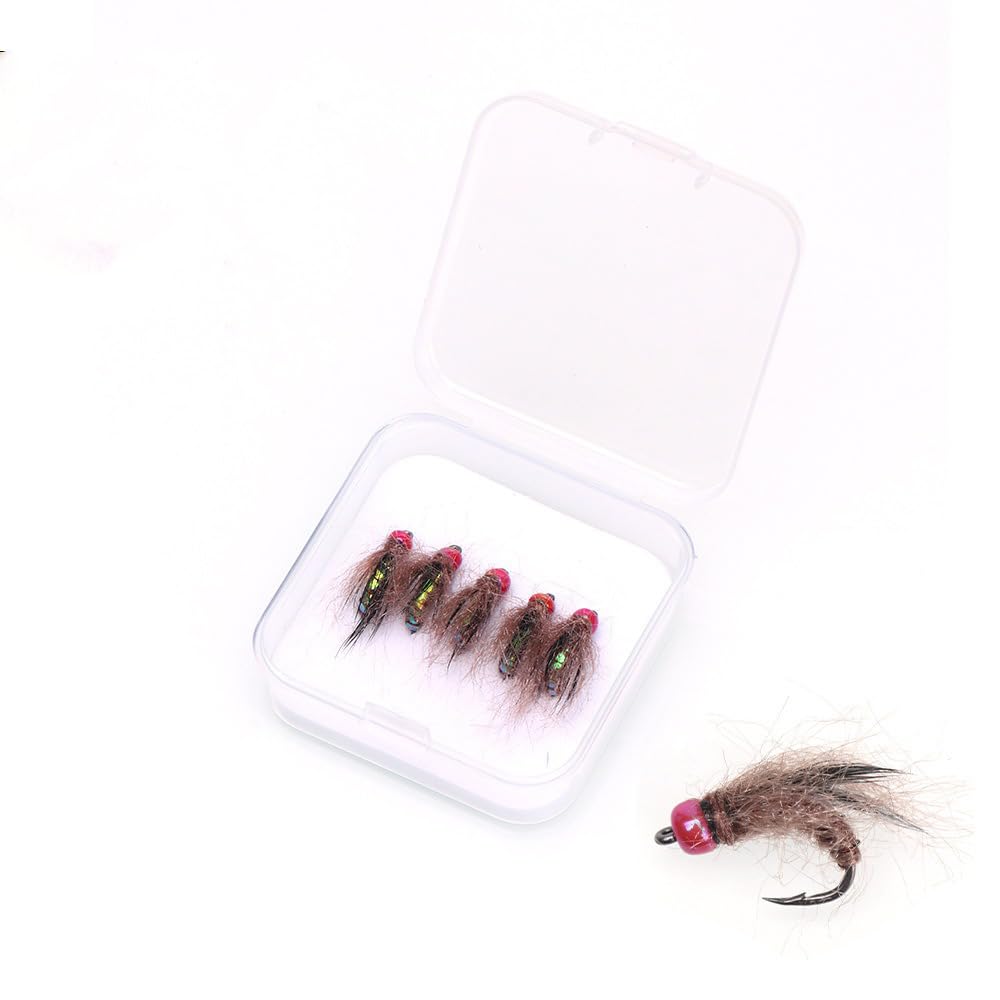 Vzuiwkfmr Mayfly Nymph lures in a boxed 10-piece set for trout.