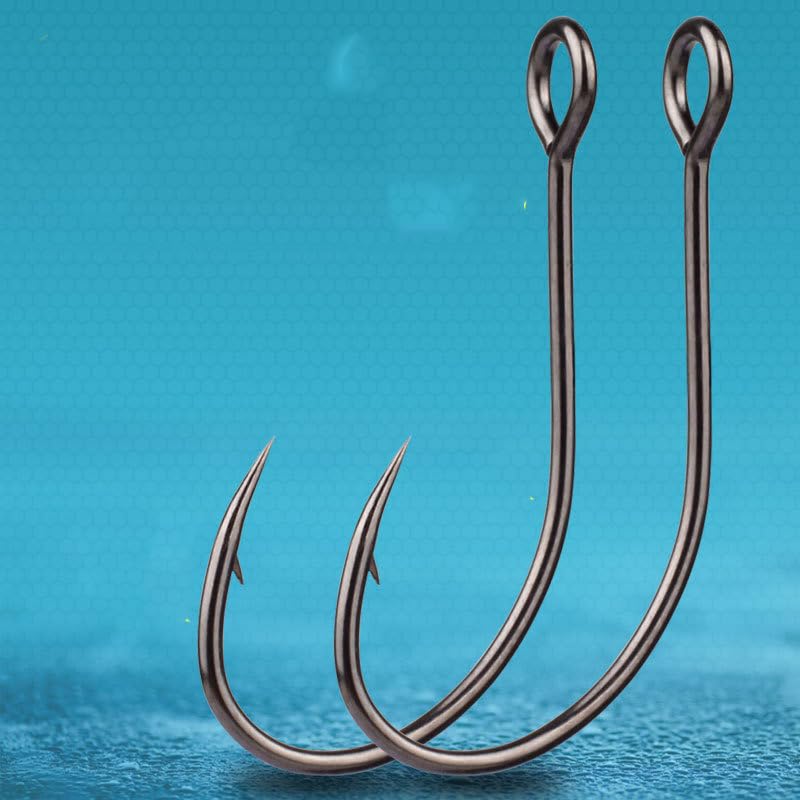 Vzuiwkfmr ringed-eye hooks improve lure attachment during retrieval.