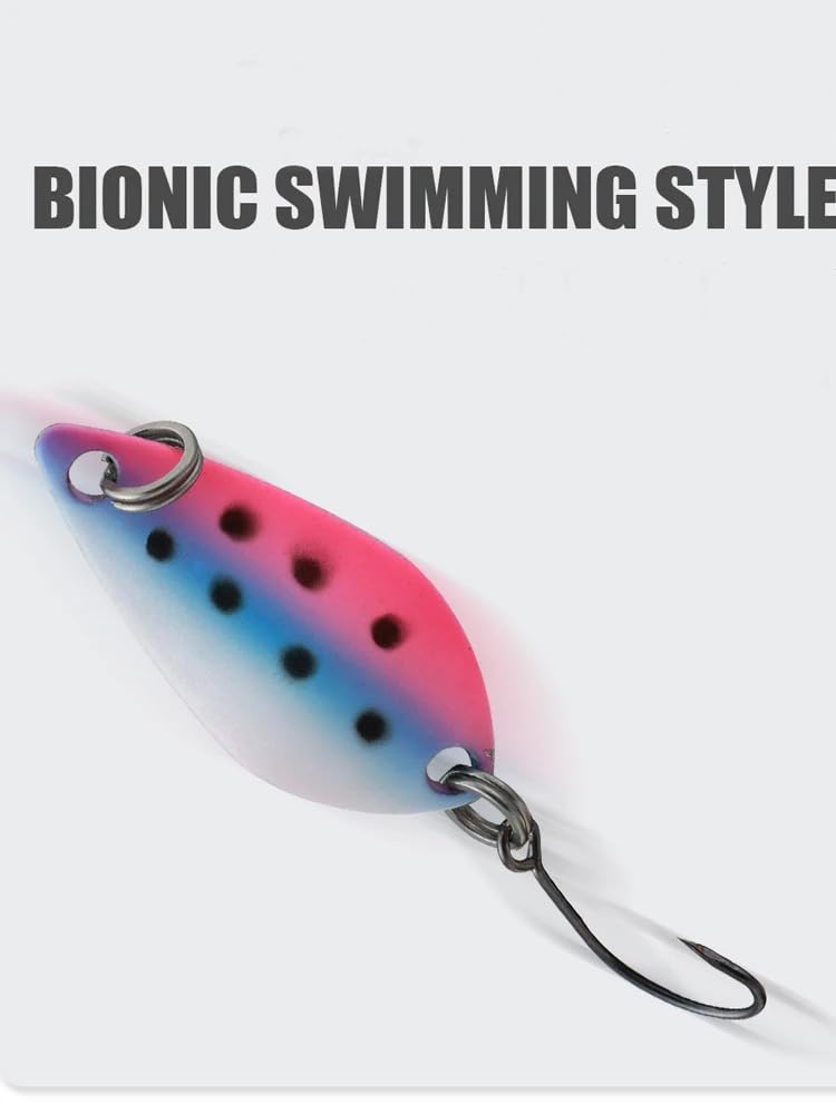 Vzuiwkfmr flash-and-vibration spoon bait mimics small baitfish effectively.