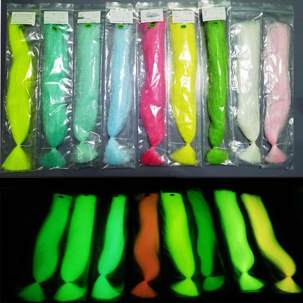 Vzuiwkfmr luminous peacock blue fibers boost visibility in murk and clear water.