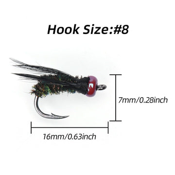 Vzuiwkfmr mayfly nymph lure emerald-green with brass bead head for natural movement