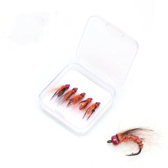 Vzuiwkfmr mayfly nymph lure orange bead head for fast sinking in trout streams