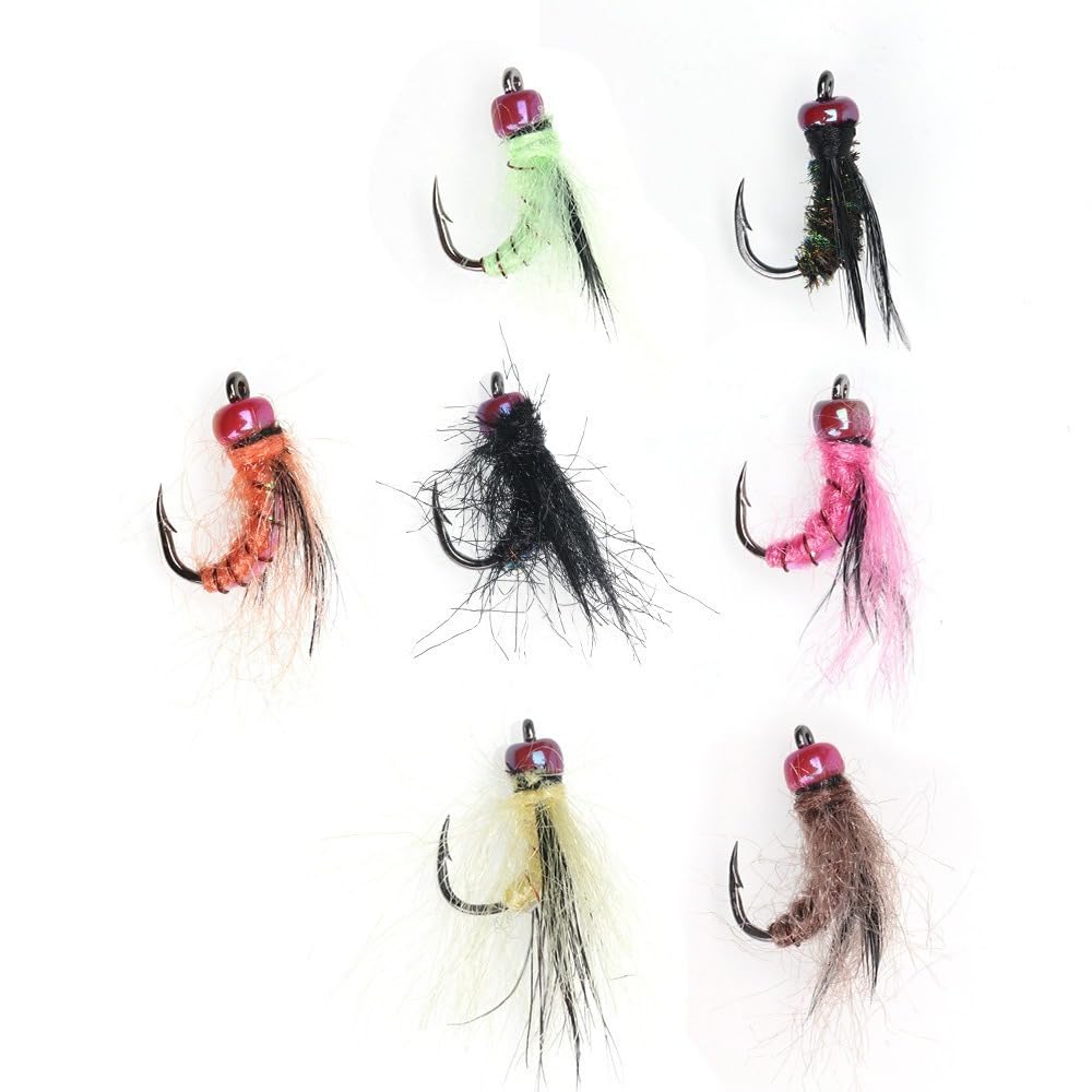 Vzuiwkfmr silver mayfly nymph lure sinks fast to feed zones.