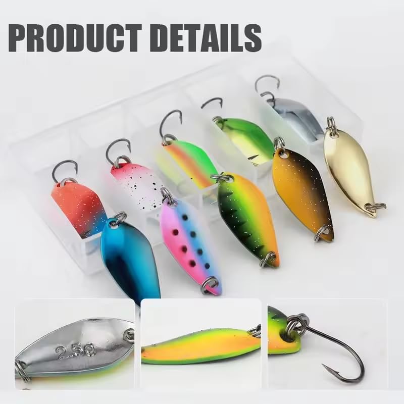Vzuiwkfmr spoon lure multicolor 0.18oz versatile for trout and bass.