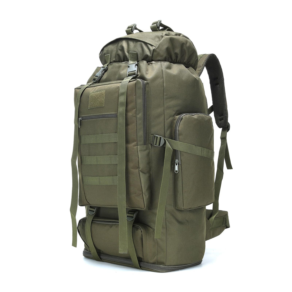 W WINTMING 70L hiking backpack front view showing spacious main compartment for gear