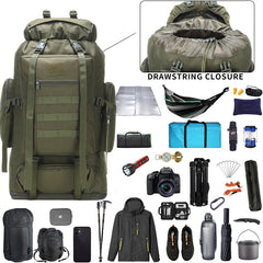 W WINTMING 70L hiking backpack MOLLE system for attaching extra gear