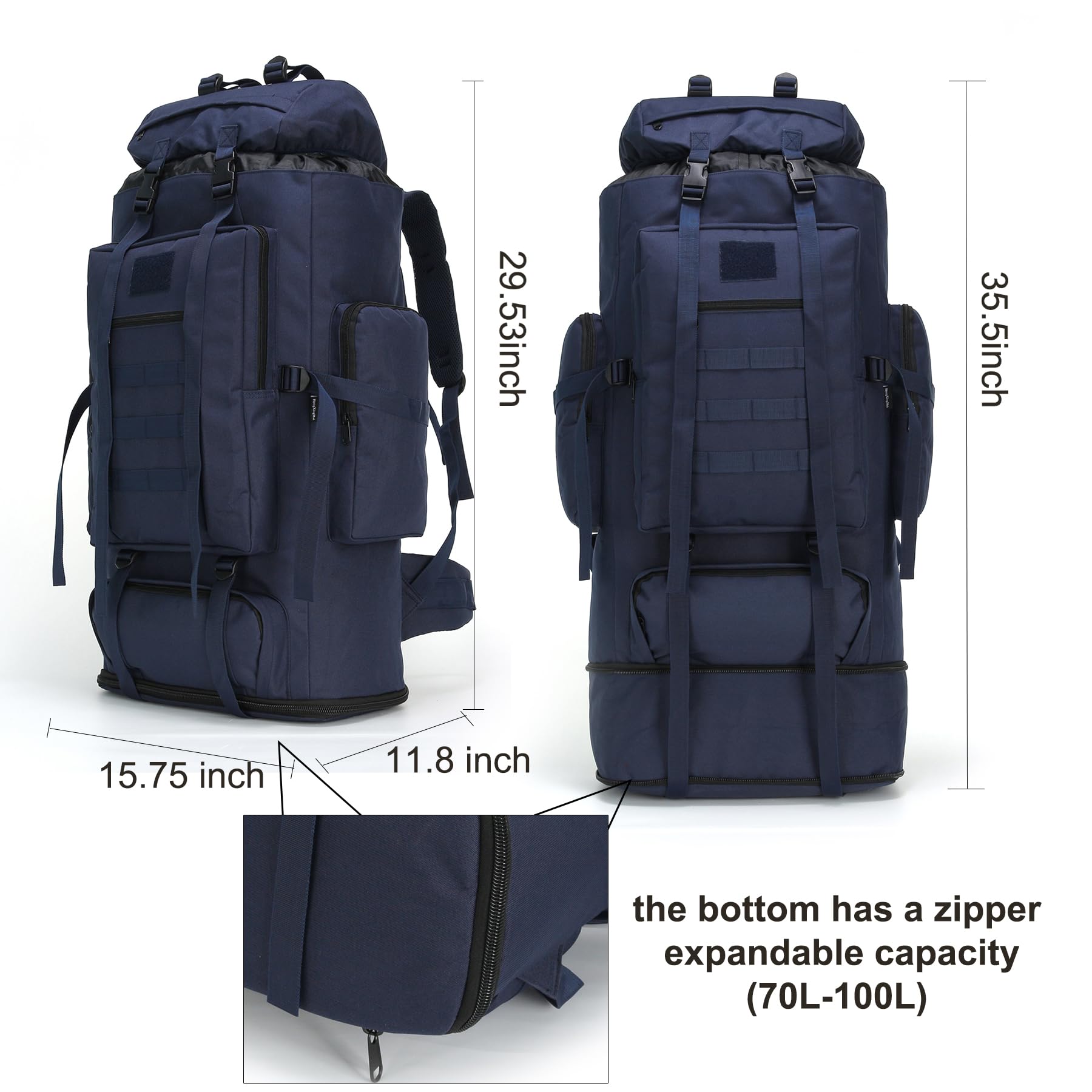 W WINTMING 900D fabric close-up highlighting durable, water-resistant construction for rugged trails.