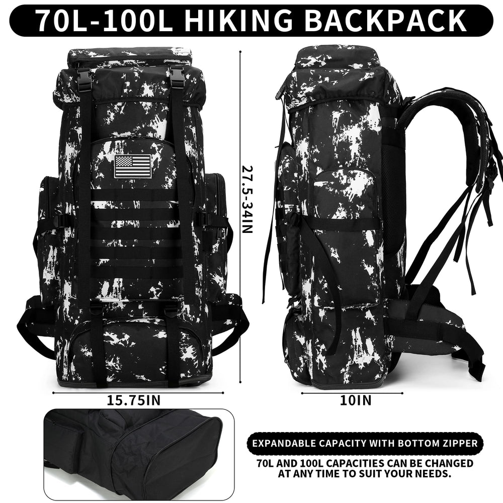 W WINTMING hiking backpack 900D Oxford fabric front view shows durability and water resistance.