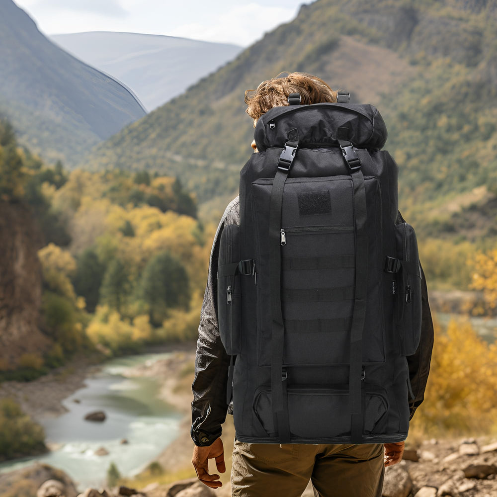 W WINTMING hiking backpack dimensions 34x15.75x10 inch and lightweight design.
