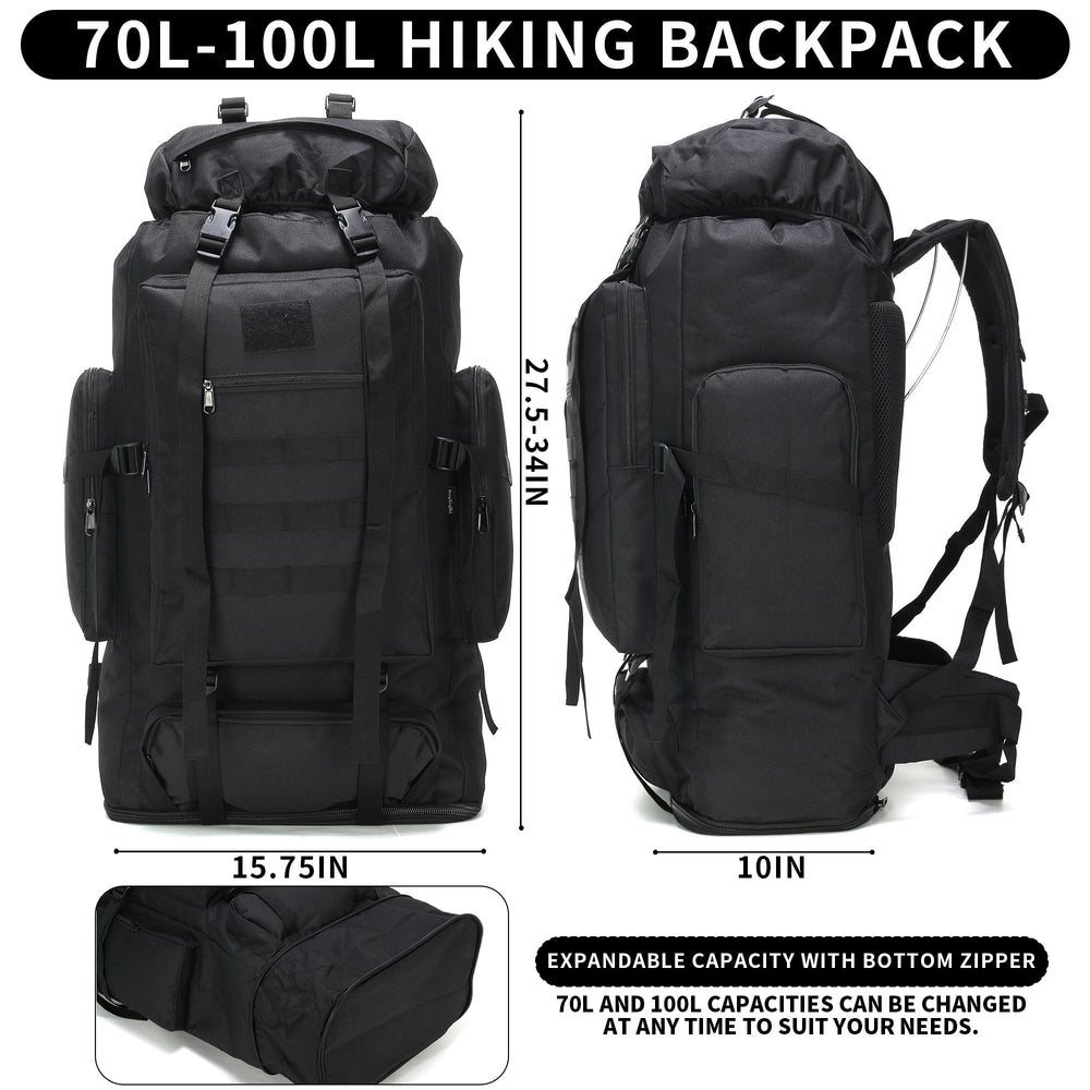 W WINTMING hiking backpack laptop compartment secures a device during travel.