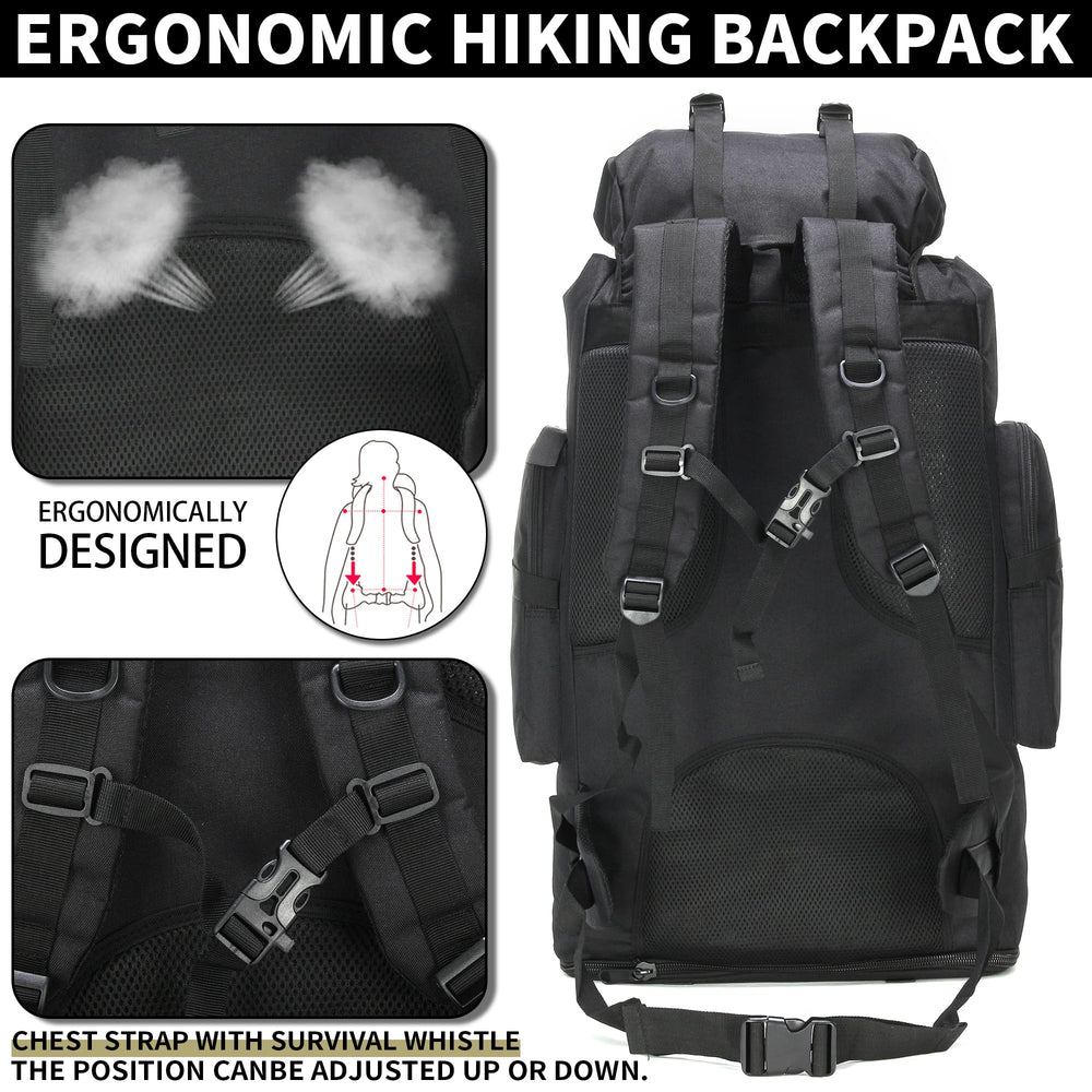 W WINTMING hiking backpack MOLLE system enables modular gear attachments.