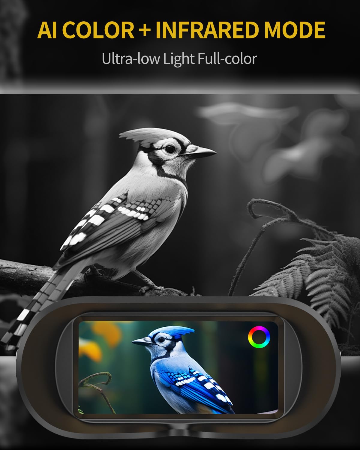Waaniynan True 4K Night Vision Binoculars IP65 waterproof resilience supports outdoor use in rain.