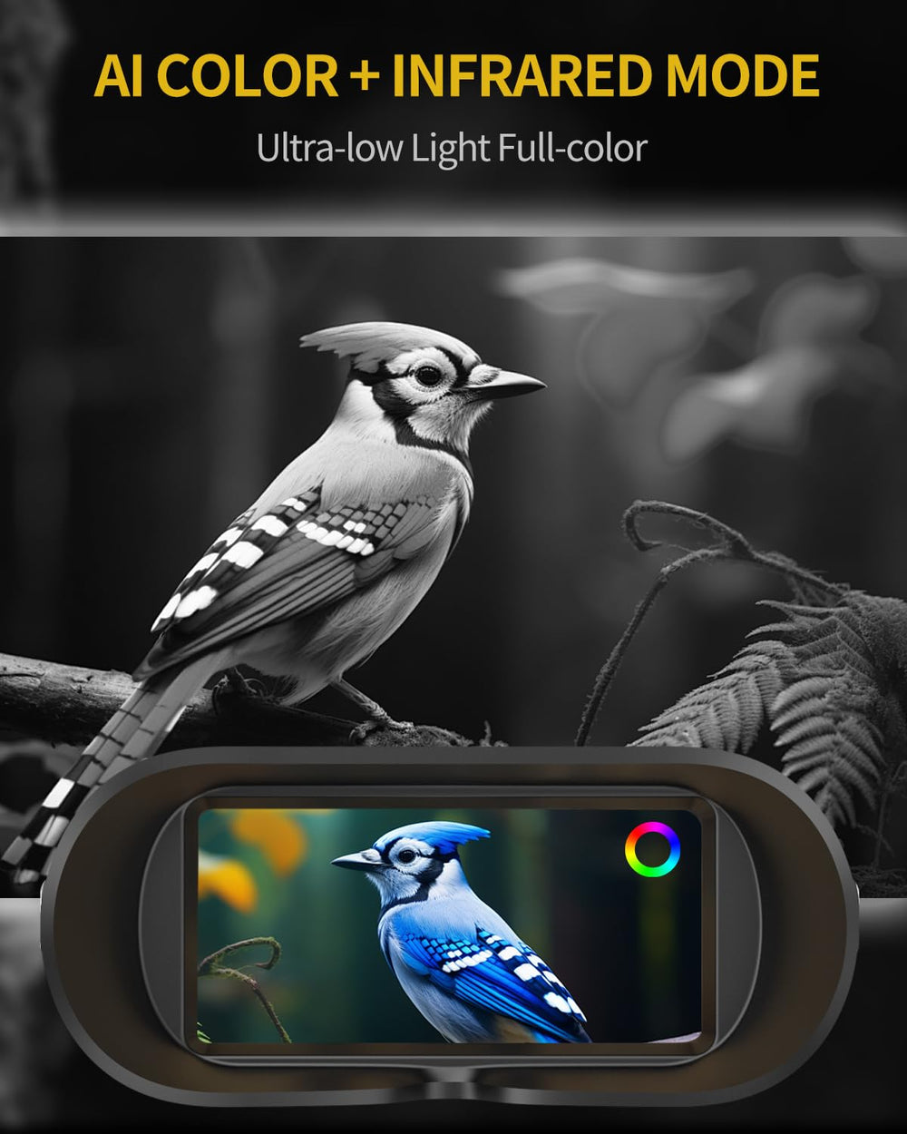 Waaniynan True 4K Night Vision Binoculars IP65 waterproof resilience supports outdoor use in rain.