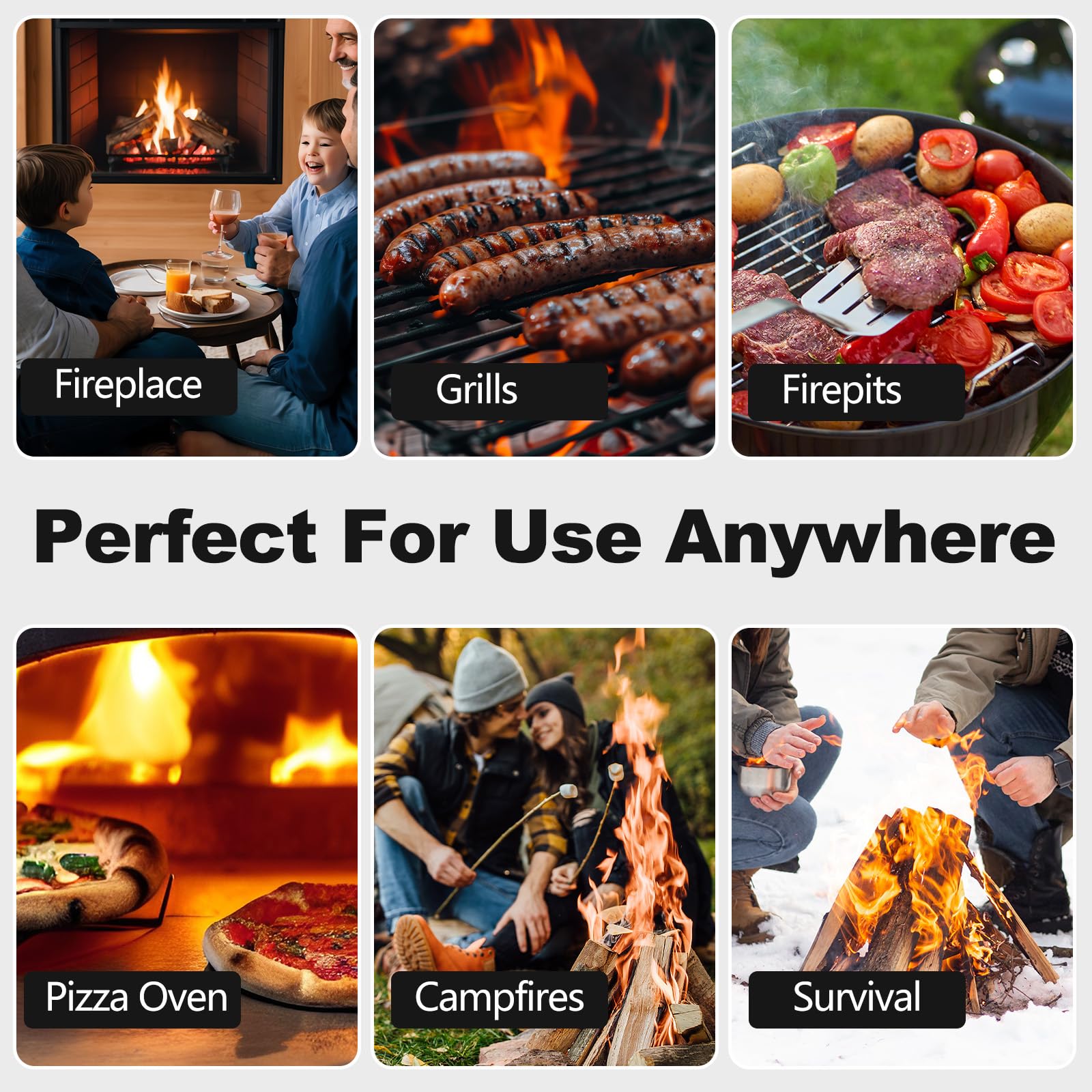 WABUPD fire starter multi-use setup for BBQ, campfire, or fireplace