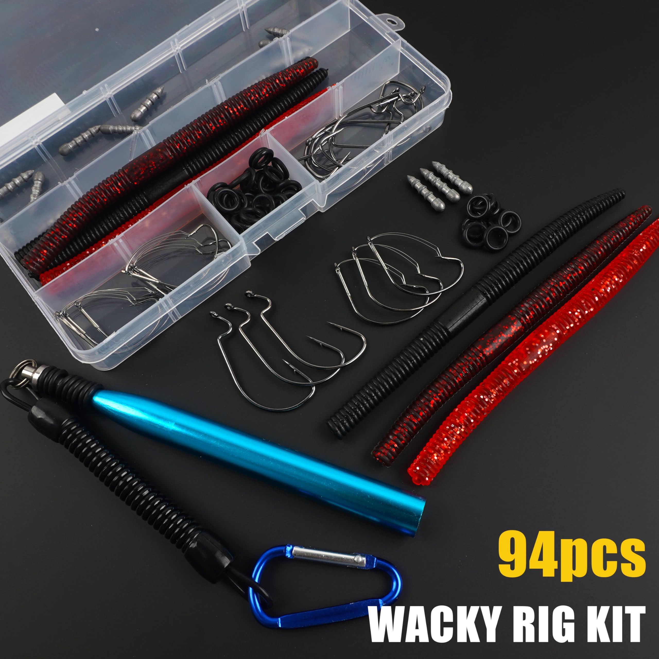 Storage box organized with kit components