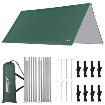 WADEO camping tarp 10x10ft provides compact all-weather shelter for outdoor trips.