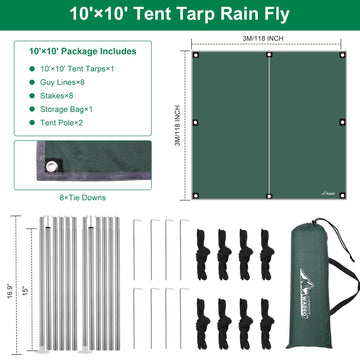WADEO tarp guy lines secure a stable shelter in gusts.