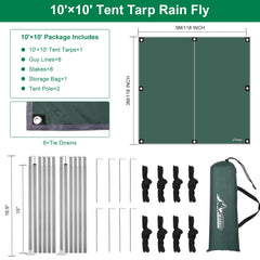 WADEO tarp guy lines secure a stable shelter in gusts.