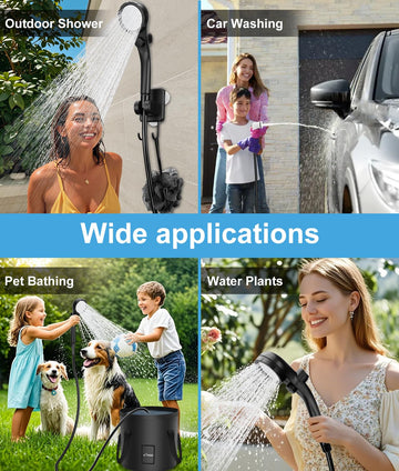 Wadeo outdoor shower supports RVs and hiking with water on demand.