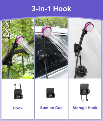 WADEO four-spray-modes for flexible outdoor rinsing on trips