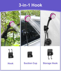 WADEO four-spray-modes for flexible outdoor rinsing on trips